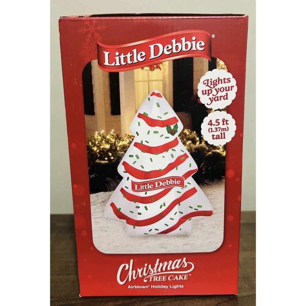 Little Debbie Christmas Tree Cake Inflatable Airblown Holiday Lights 4.5 ft - Picture 3 of 5